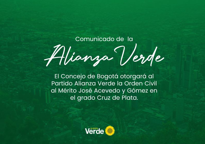 Reconocimiento del Concejo de Bogotá al compromiso democrático y ambiental del Partido Alianza Verde