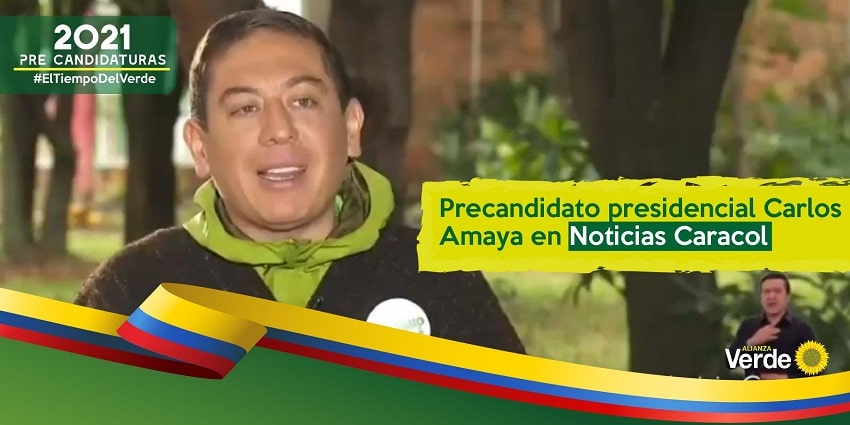 Precandidato presidencial Carlos Amaya en Noticias Caracol